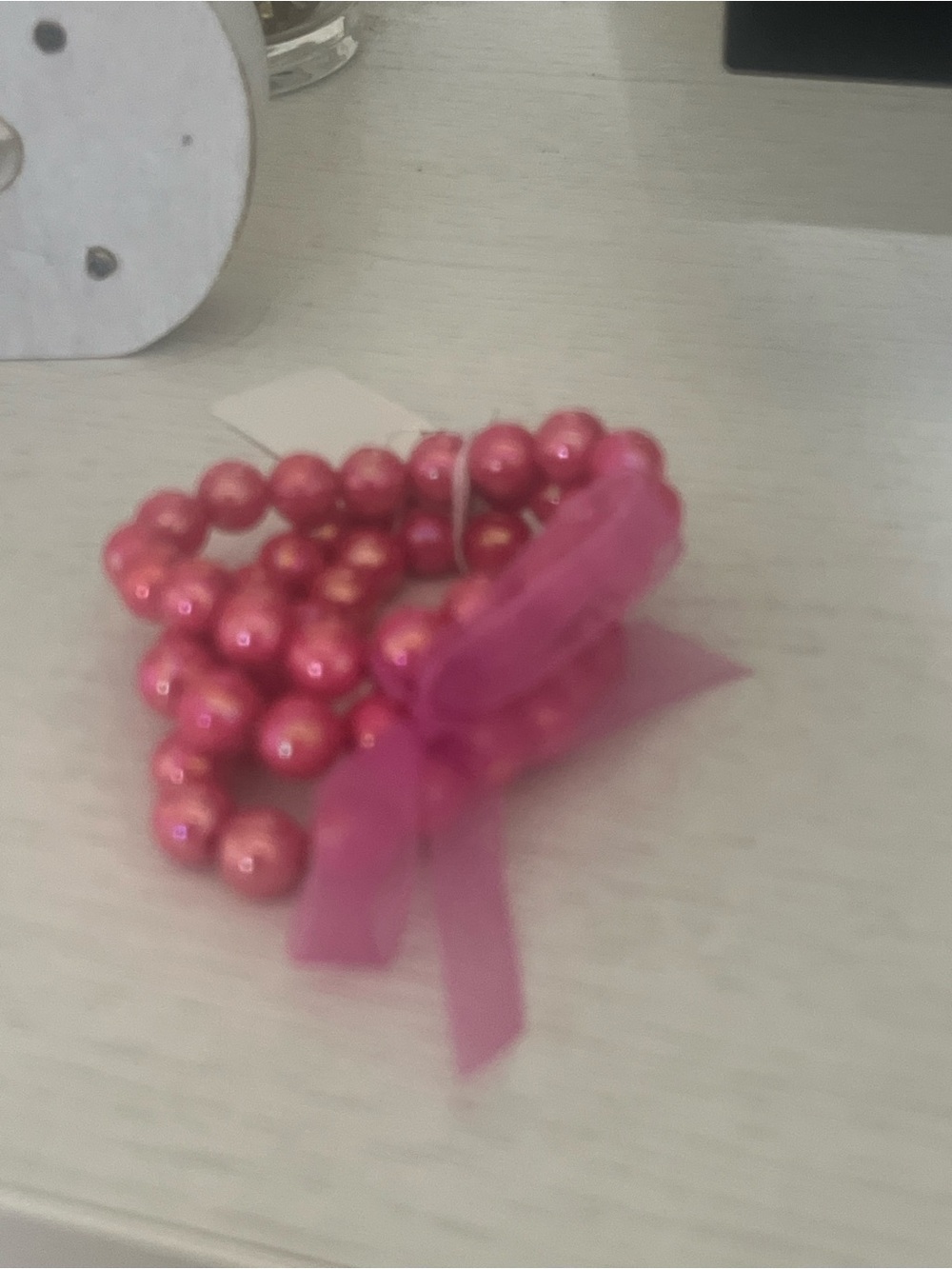 Lilly Pulitzer Hot Pink Pearl Bead Bracelet with Bow